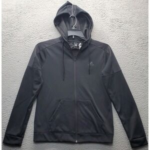 Adidas Training Hoodie Men's S Black Pockets Raglan Sleeve Regular‎ Fit Full Zip